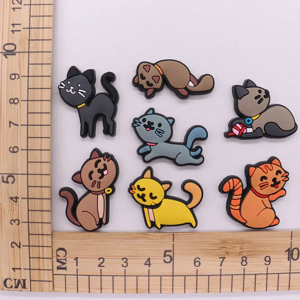 

Mix 50PCS PVC Croc Jibz Fit Wristbands Kawaii Animal Cat Hole Shoes Ornaments Decoration Buckle Slipper Accessories Kid Gift