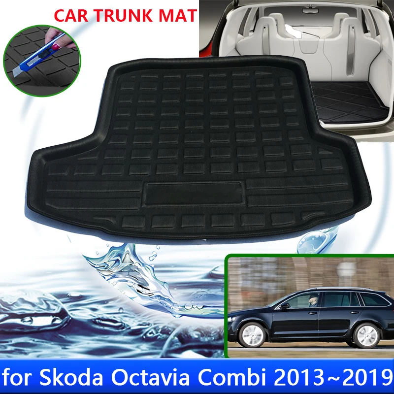 

for Skoda Octavia Combi 3 5e MK3 2013~2019 2018 2017 Rear Trunk Tray Cargo Boot Waterproof Liner Mat Floor Carpet Car Accessorie