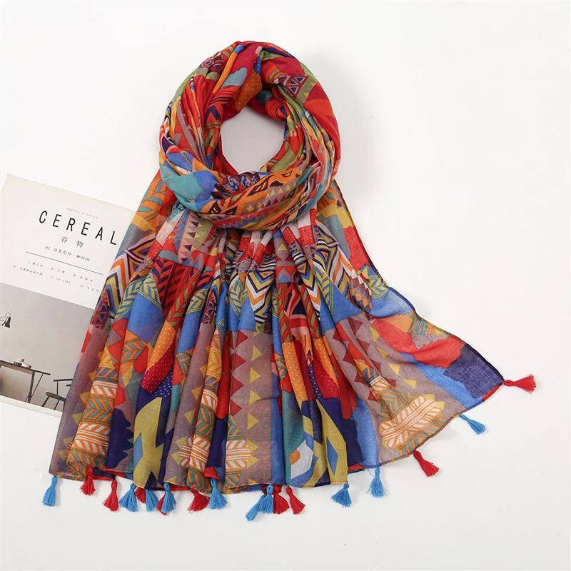 pashmina 5 点セット Women National Style Flower Pattern Scarf Jacquard Pashmina