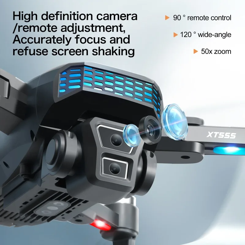 XT555 전문 드론 4K HD 카메라 스크린 리모컨 5G GPS WIFI 브러시리스 모터 장애물 회피 접이식 쿼드콥터 장난감