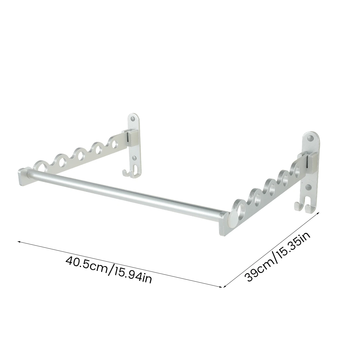 Clothes Hanger Wall Shelf Stainless Steel Silver Wall Clothes Rack Space-Saving Wall Mounted Clothes Hanger Organizer for Home 6