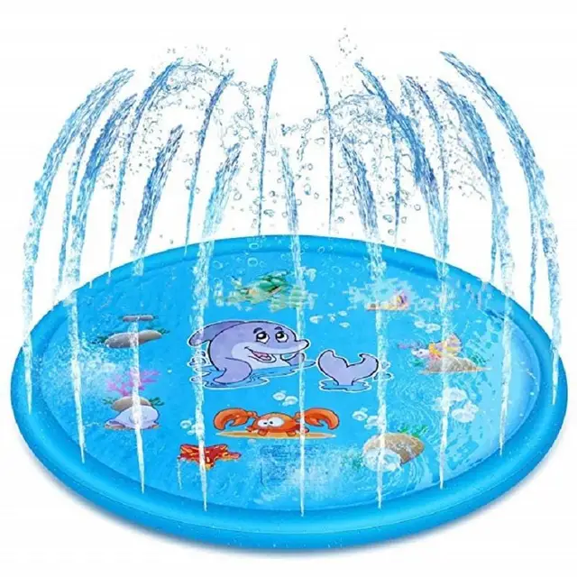 New 200cm Summer Children's Outdoor Fun Toys Beach Inflatable Spray Water Pad Lawn Baby Round Play Mat Garden Swimming Pool 4