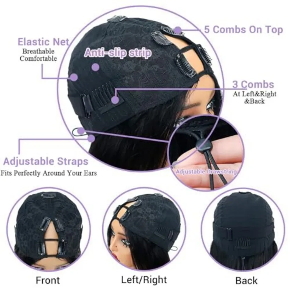 V Part Curly Wig Human Hair Upgrade U Part Wig with Drawstring 250% No Leave Out Glueless V Shape Full Head Clip In Half Wig 6