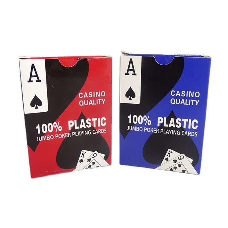 Playing Cards Plastic Playing Cards Poker Set PVC Waterproof Playing Cards 54PCS Big Character Texas Poker Set In Case Washable Flexible