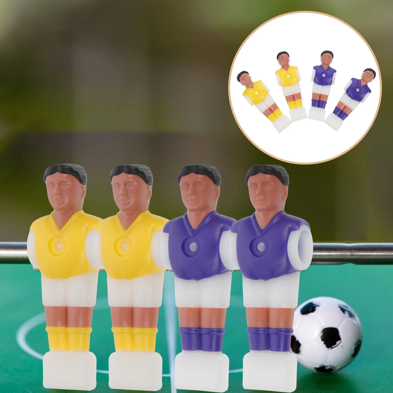 

6PCS Rod Soccer Foosball Table Football Man Plastic Soccer Player Replacement Parts for Table Football Random Color