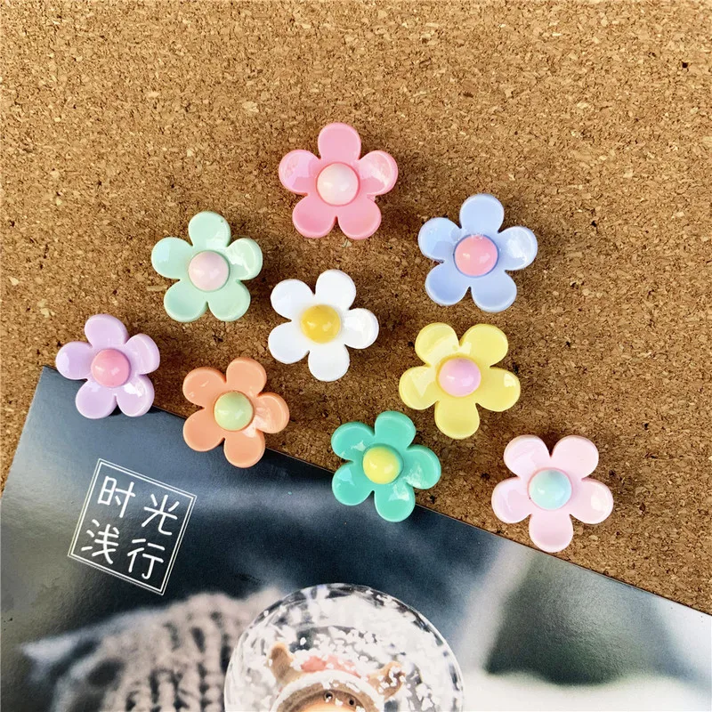 1set Colored Flowers Push Pins for Cork Board Cute Thumbtack Boards Decorative Plastic Tacks Pins Cute Photo Wall Pin Office