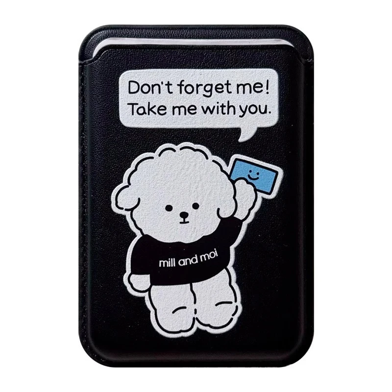 Adorable Dog Cartoon Magnetic Card Holder Phone Case with Magsafe Wallet Slot