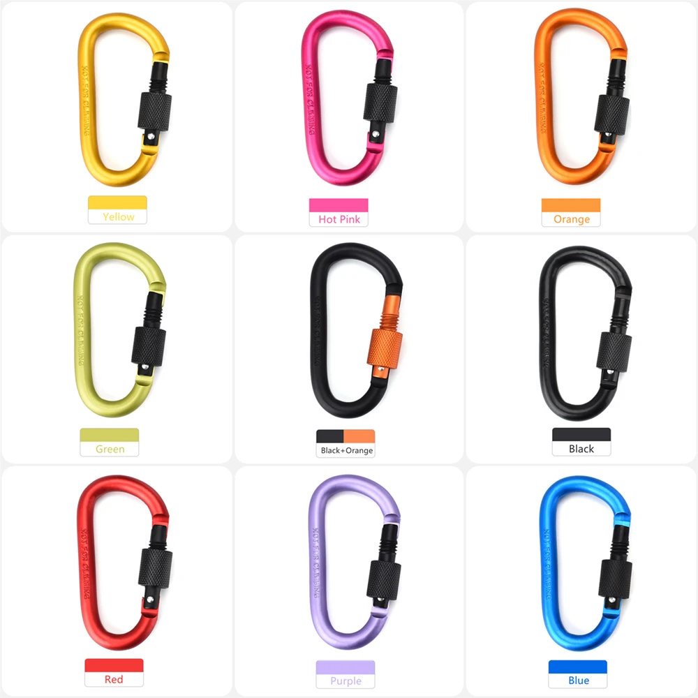 Aluminum Carabiner 1pcs Aluminum Carabiner D-Ring Key Chain Clip Snap Hook Karabiner Camping Keyring