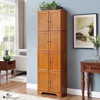 4 Tier Farmhouse Storage Cabinet with 8 Doors & 4 Shelves, 72" H Kitchen Pantry Cabinet Freestanding Floor Cabinet, Wooden Organ 1