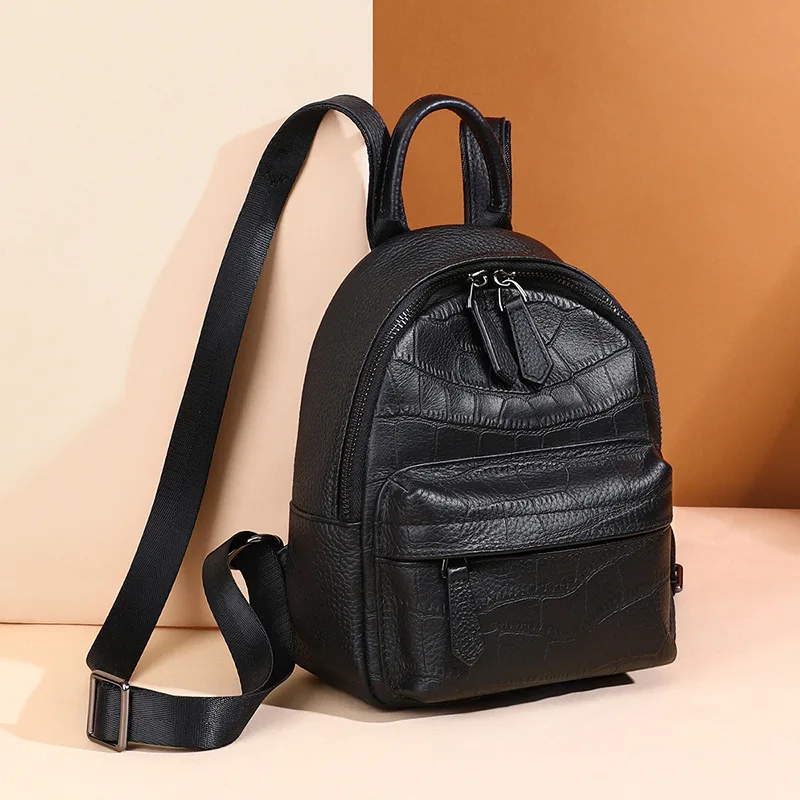 New Women's Fashion Leather Large-capacity Travel Backpack School Bag Computer Bag