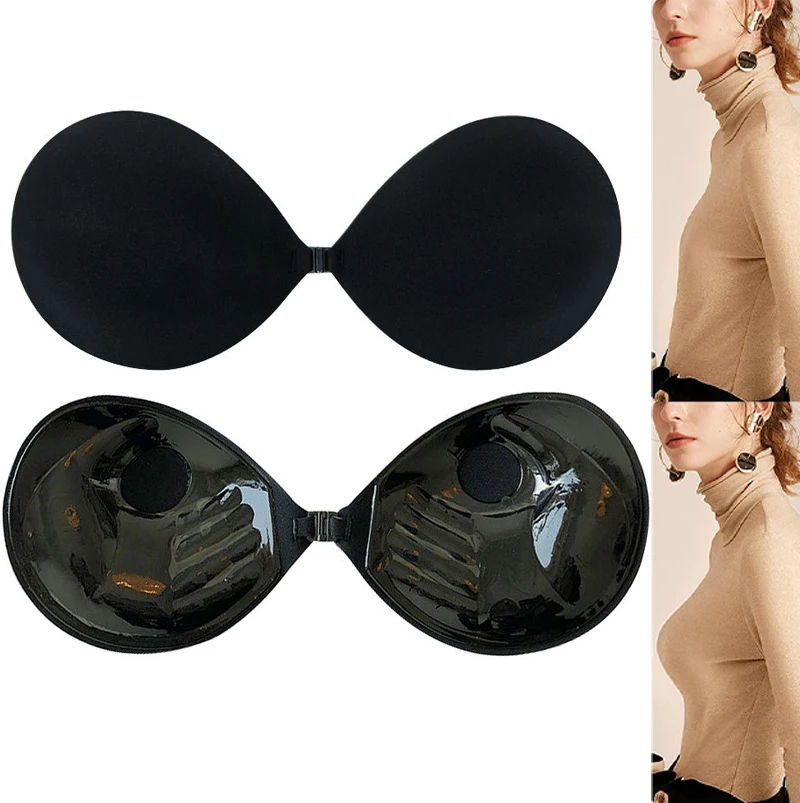 Backless Bra for Big Busted Women Women Lift Sticky Bra Breathable Strapless  Front Button Bra Adhesive Push Up, Black B, One Size : : Clothing,  Shoes & Accessories