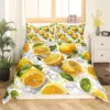 Lemon Duvet Cover Girls Boys Kids Botanical Lemon Pattern Comforter Cover Tropical Fruit Room Decorative Bedding Set with Zipper 6