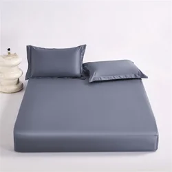 Luxurious 100% Egyptian Cotton Bed Sheets - 1000 Thread Count Fitted Sheet with Elastic Band - 150x200x30cm (Gentleman Grey)