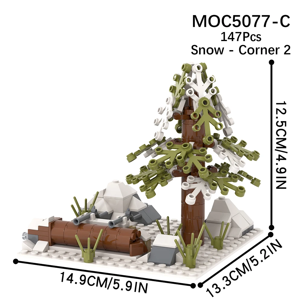 MOOXI Military Battlefield Set MOC Bricks WW2 Snowfield Jungle Wars Scene Compatible Action Figures Building Blocks Toys MOC5077