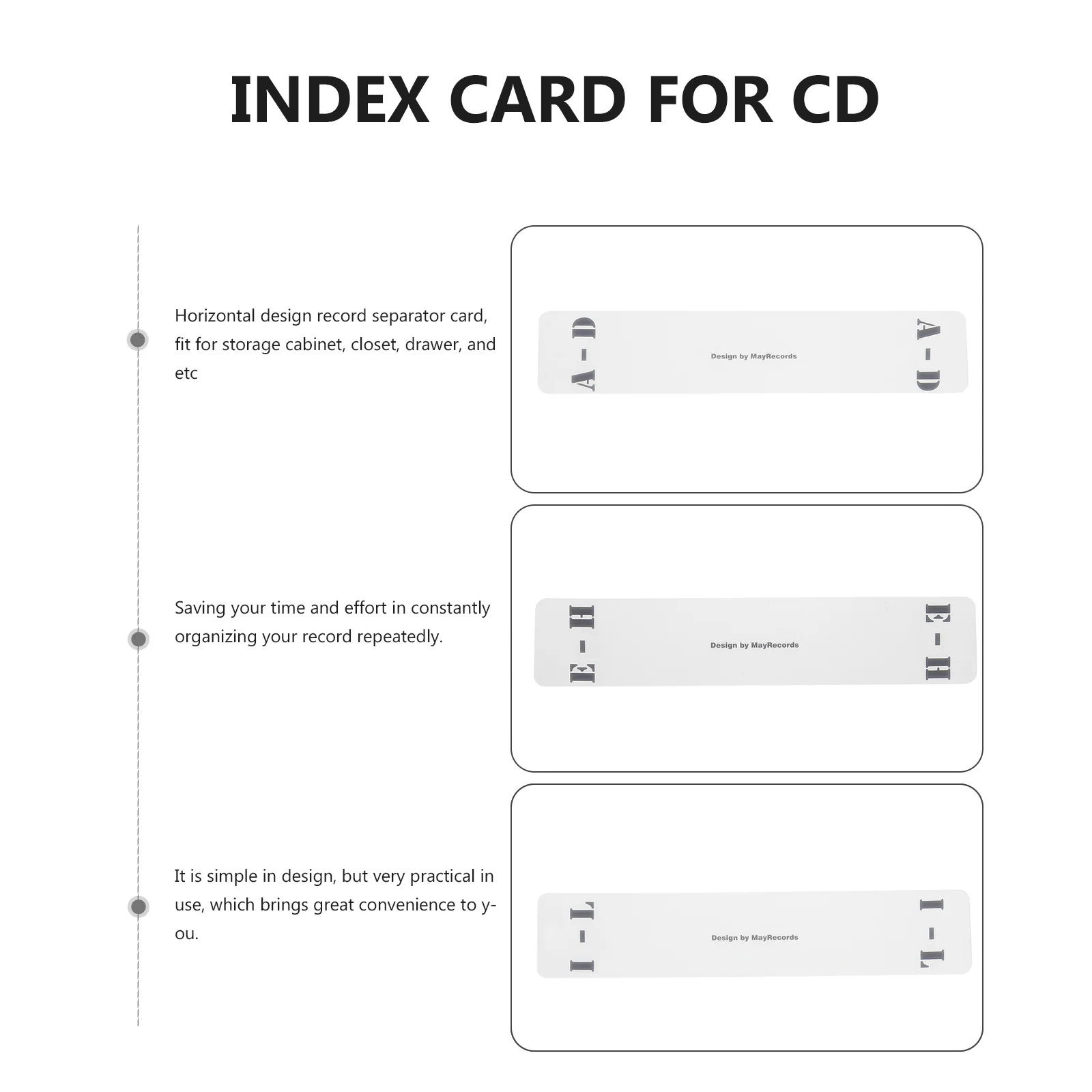 레코드 분류 카드, 수평 아크릴 분류, CD 종류 라벨, 인덱스 카드 정리함, 6 개