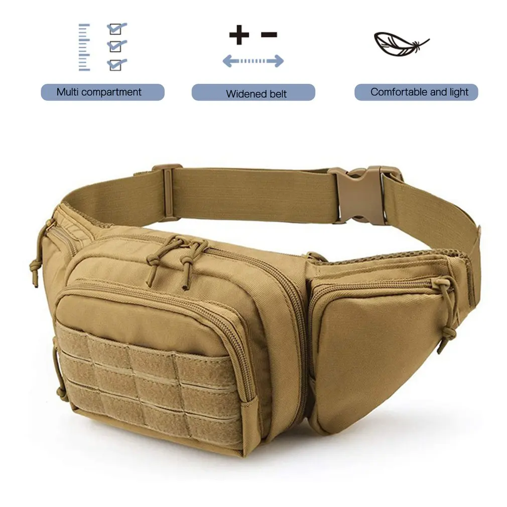 Fanny Pack Waist Bag Nylon Tactical Nylon Hose Pocket Suspenders Fanny Packs Outdoor Travel Organizer With 4 Zip Pockets