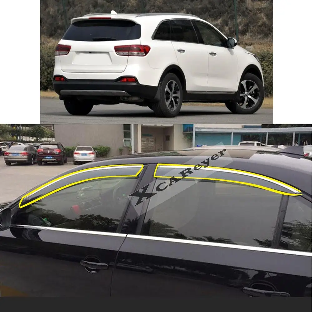 Car Sticker Plastic Window Glass Wind Visor Rain/Sun Guard Vent For KIA Sorento L 2015
