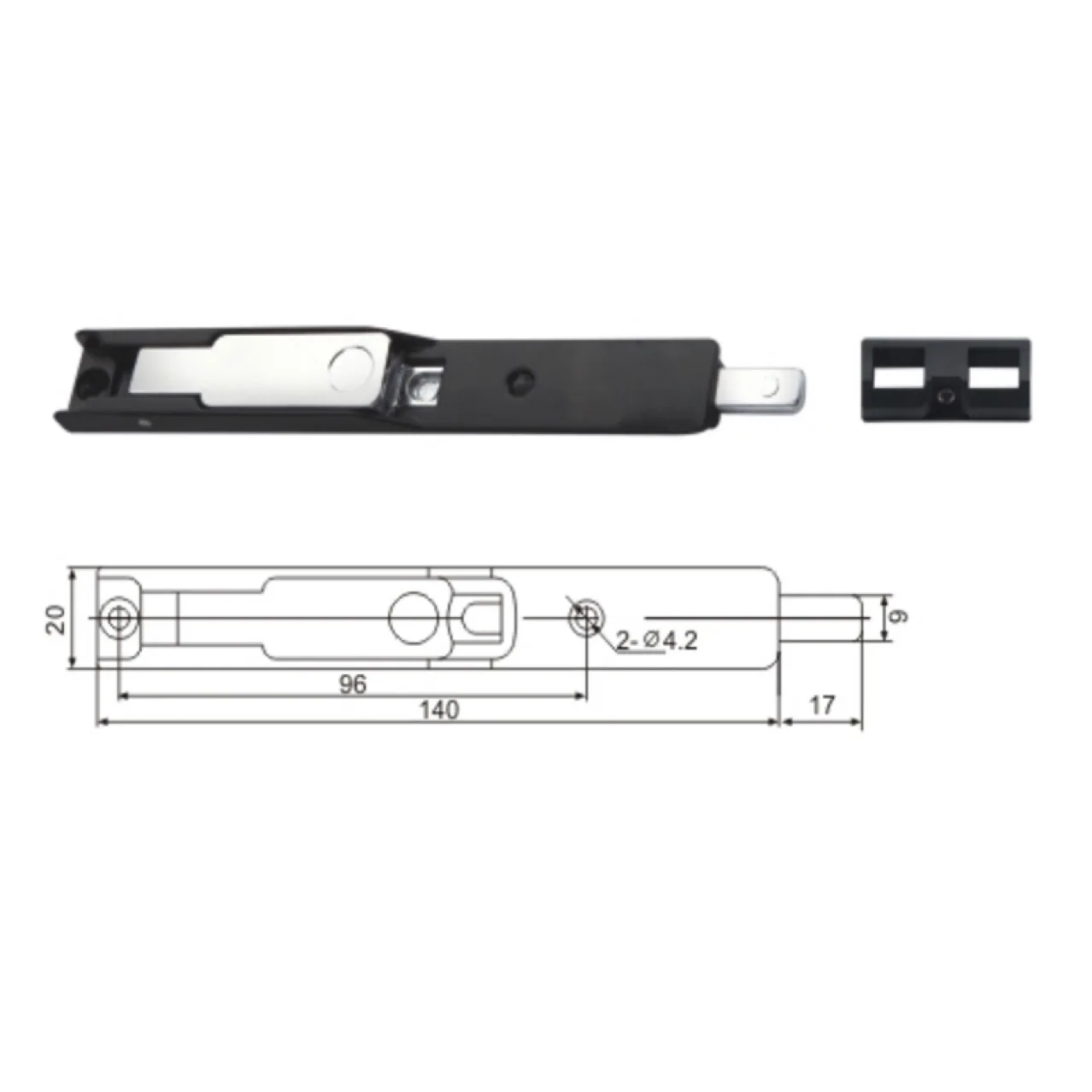 Thermal Break Aluminum & UPVC Door/Window Mortise Bolt Set-Top/Bottom Concealed, Zinc Alloy Anti-Corrosion