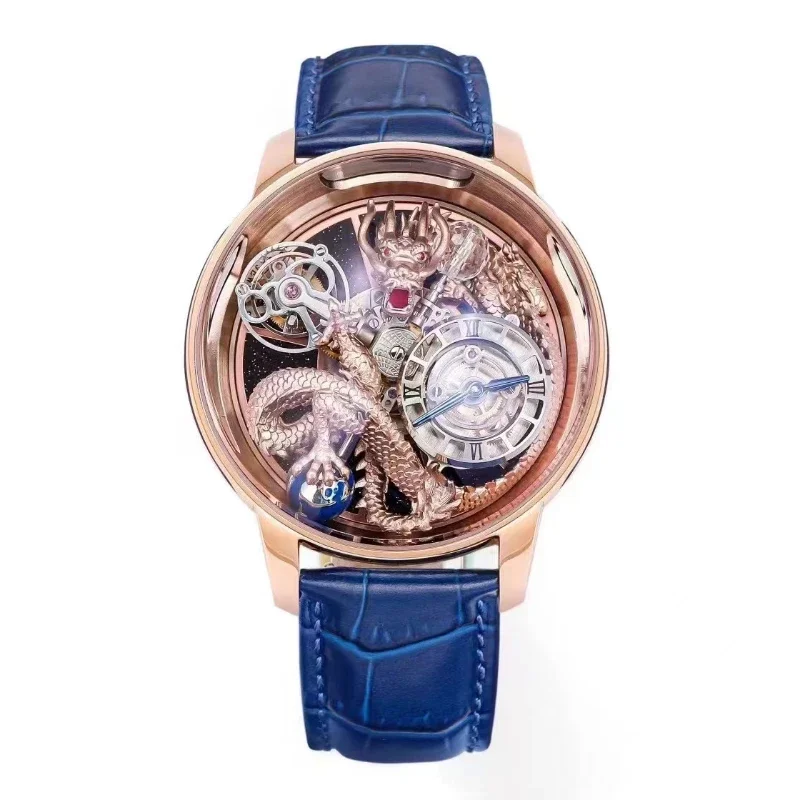 2024 Latest JACOB Mechanical Tourbillon Watch Crystal Material Waterproof Celestial Dragon Men's Limited Edition Watch t rex futuristic dragon limited 1 cd