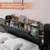 California King Size Bed Frame with Hidden Storage Headboard and Charging Station Cal King Size Visual Floating Platform Bed 5