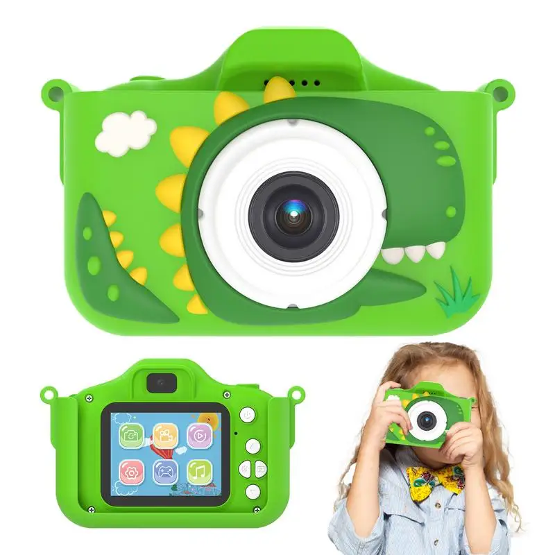

Dinosaurs Kids Selfie Camera Hd Selfie Digital Video Camera For Toddler 4800W Christmas Birthday Gifts For Girls Boys Age 3-12