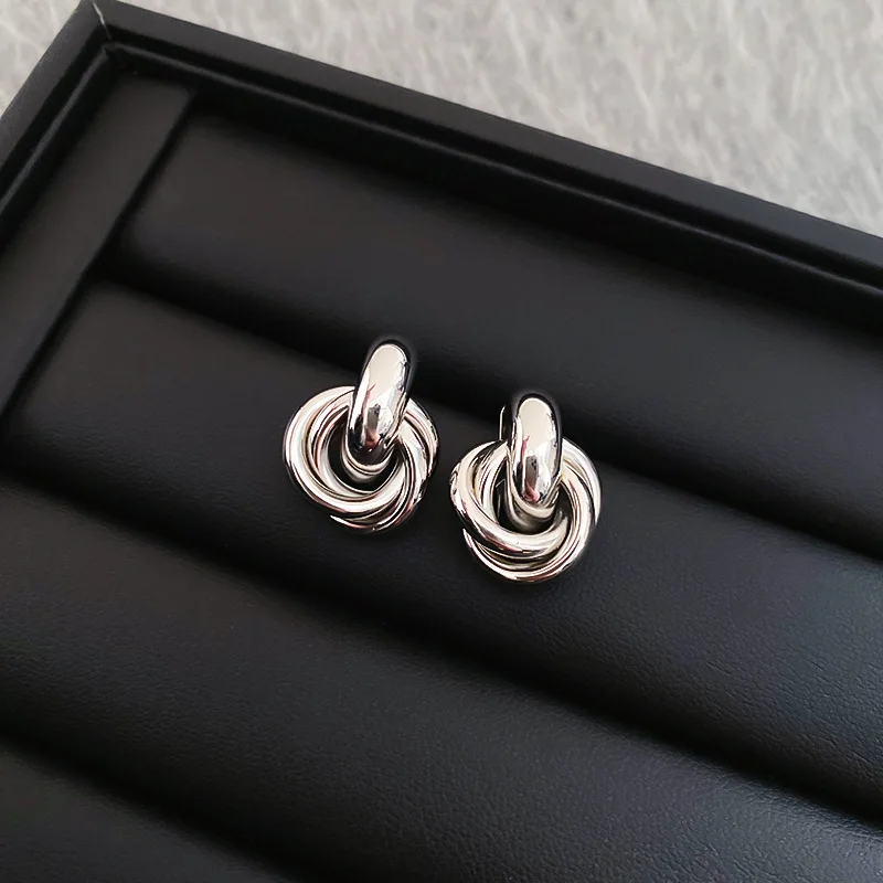 Fashion Stainless Steel Chunky Knot Earrings for Women