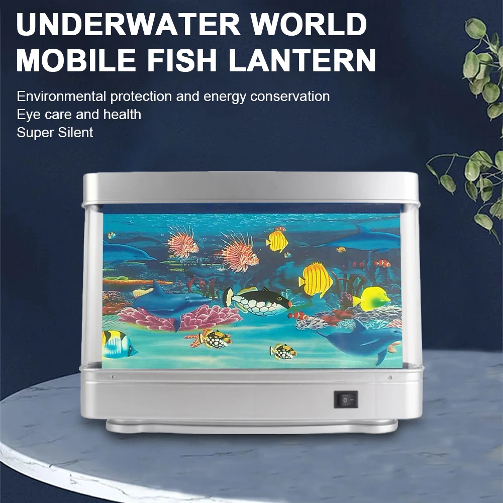 LED Artificial Aquarium Night Light with Moving Fish Fake Aquarium Decorative Lamp Simulated Fish Aquarium Lamp for Home Decor