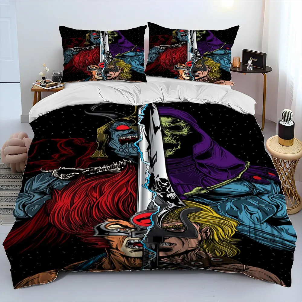 He Man and the Masters of the Universe Comforter Bedding Set,Duvet Cover Bed Set Quilt Cover Pillowcase,Queen Size Bedding Set 3