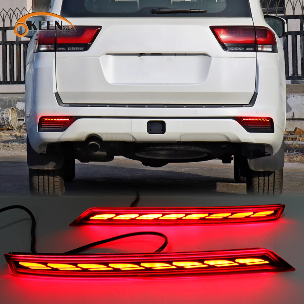 

OKEEN 2шт светодиодный задний бампер для Toyota Land Cruiser LC300 Toyota Prado 2021 2022 2023 автомобильный сигнал поворота, стоп-сигналы