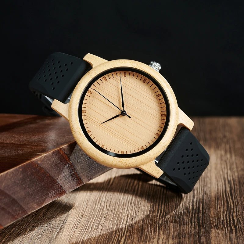Men's Watches BOBO BIRD Bamboo Wood Casual Wrist Watch for Men Gift Box Packing Customized Dropshipping 4