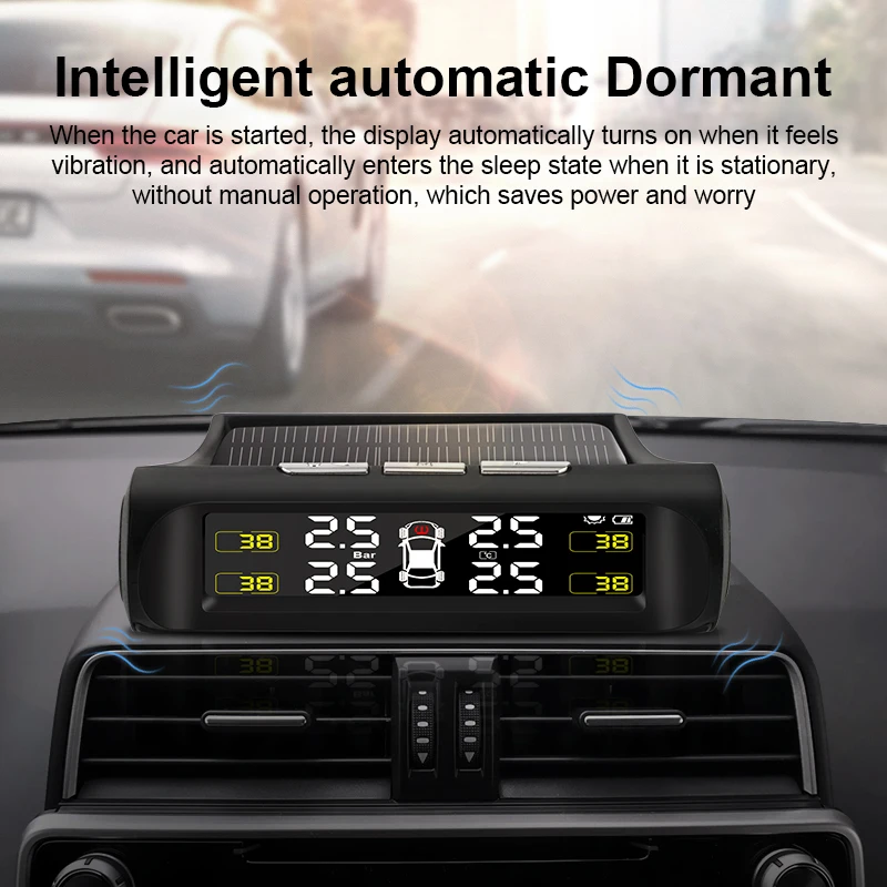 Develuck Ʈ ڵ TPMS Ÿ̾ з ͸ ý, ¾籤  LCD ÷, ڵ  溸 ý