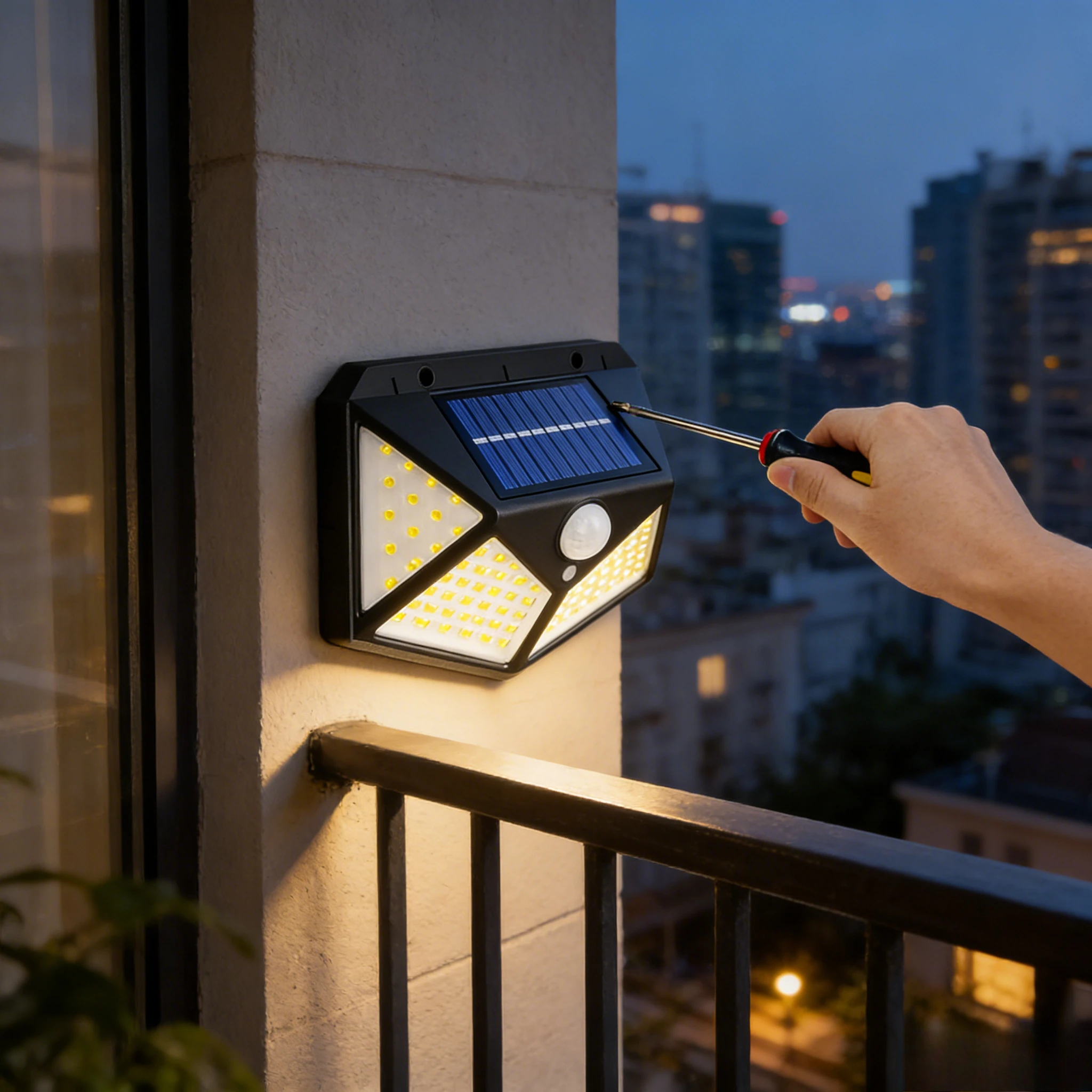 1/2/4pcs 100 LED 벽 조명 야외 태양 램프 PIR 모션 센서 정원 장식을위한 태양 광 발전 햇빛 가로등