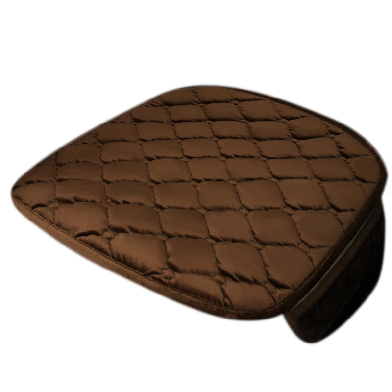 

Car Seat Cover Cushion Universal Short Plush Velvet Front Car Chair Pad Vehicular Auto Accessorie Winter Seat Protector (Coffee