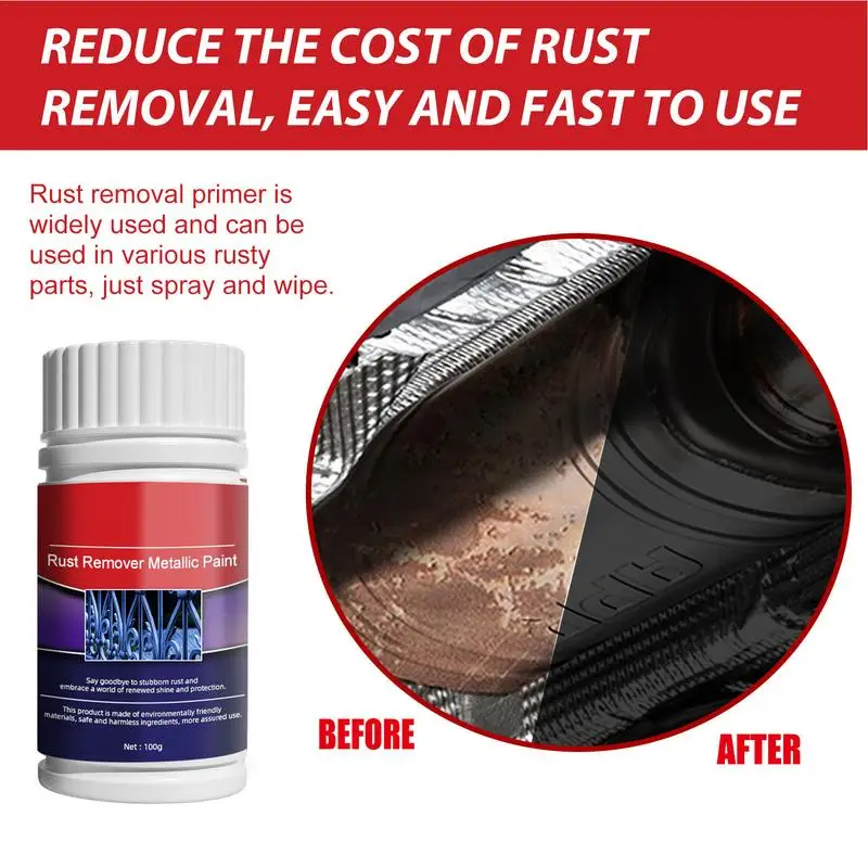 Rust Converter For Metal Professional Converter Agent With Brush Rust Renovator Metal Surfaces Rust Removal Primer Safe For