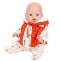 Vêtements de poupée pour bébé de 43cm, veste en cuir, pantalon, pulls, barboteuse, ensemble pour poupée américaine de 18 pouces, manteau, vêtements d'hiver 4