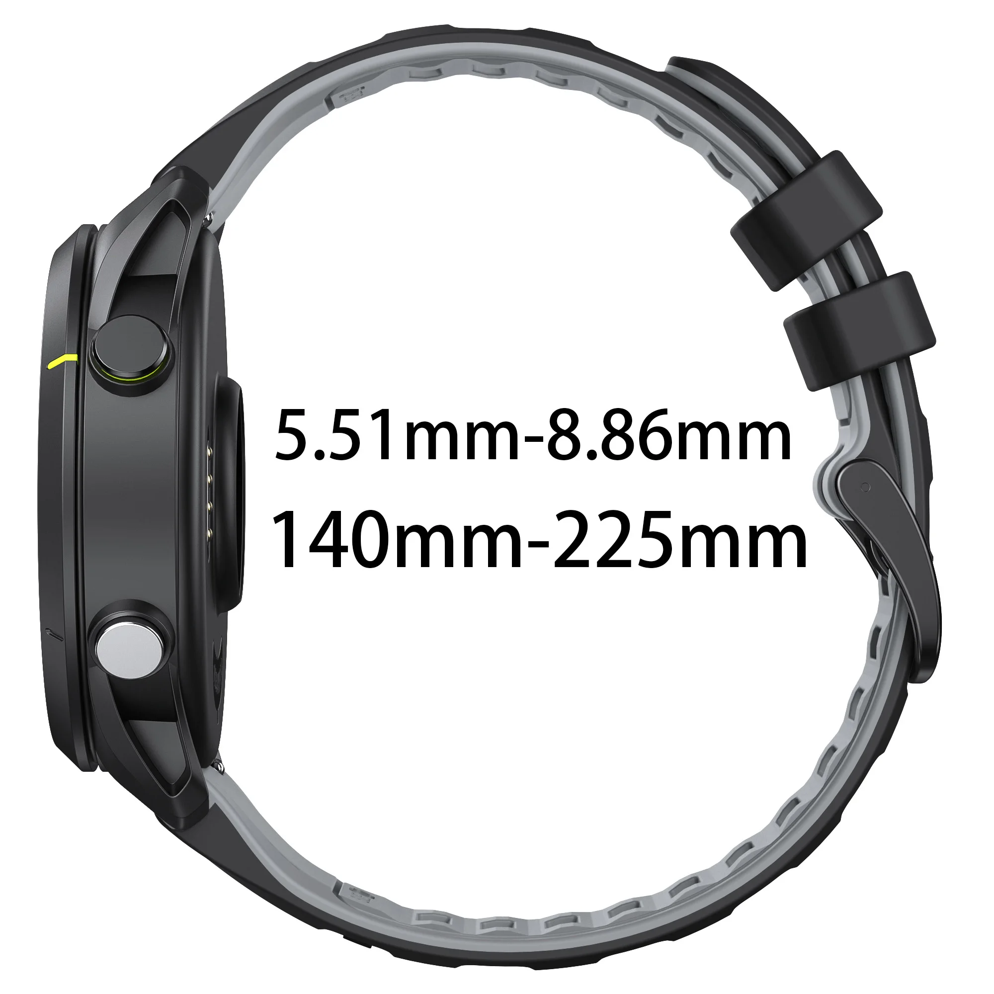Premium 20mm Silicone Smart Watch Replacement Strap in Classic Black