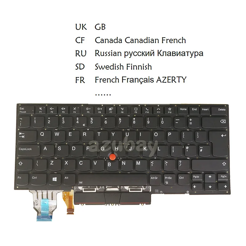 Lenovo-thinkpad x1 Carbono Laptop Backlit Teclado x1 7th 8th x1 Yoga 4th 5th Reino Unido Russo Sueco Sueco Canadense Francês