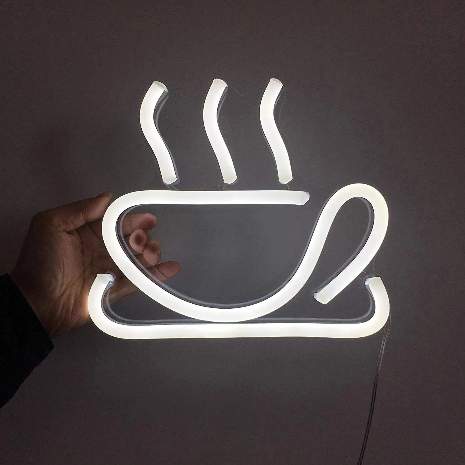 

Coffee Cup Neon Sign USB Powered for Room Decor, LED Neon Light Dimmable Night Light for Cafe Shop Restaurant Wall Art