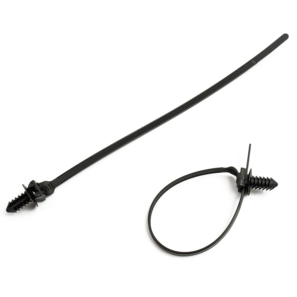 New Practical High Quality Cable Ties Parts 50pcs Accessories Black Fastener Bundle Push Clips Released Zip Straps