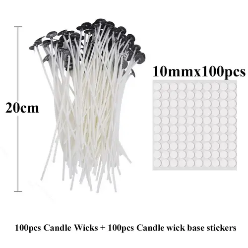 Smokeless Candle Wicks 2.6-20cm Pre-Waxed Cotton Core Wicks with Metal Sustainer Tabs DIY Handmade Candle Making Tools - Image 19