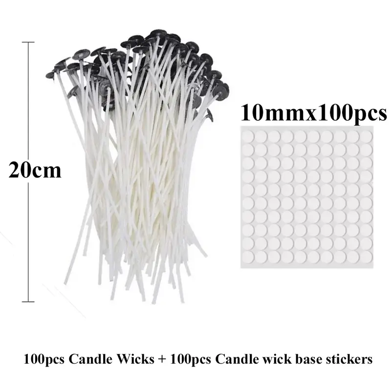 Smokeless Candle Wicks 2.6-20cm Pre-Waxed Cotton Core Wicks with Metal Sustainer Tabs DIY Handmade Candle Making Tools - Image 19