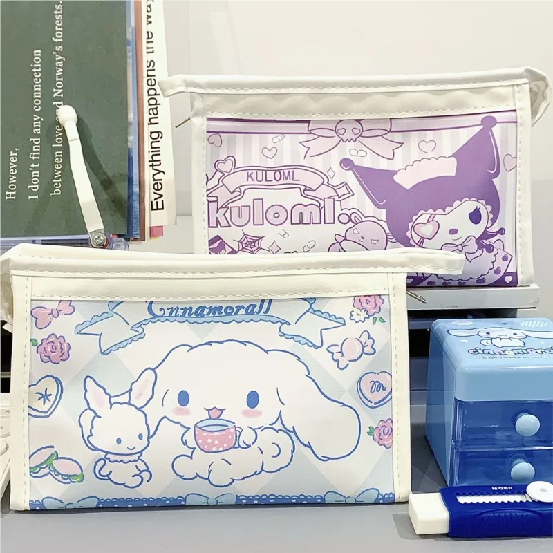 

Sanrio ручной карандаш, цвет Коричный, Kuromi PU, косметичка, милая мультяшная портативная ручка большой емкости, ручка-карандаш, канцелярские подарки