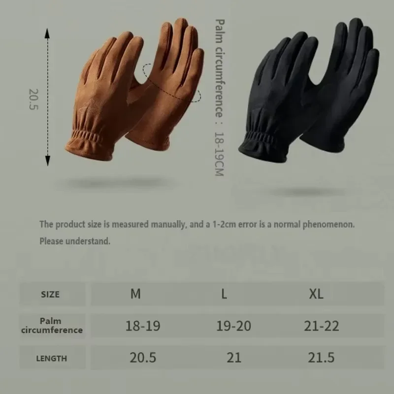 Suede Warm Gloves Cycling Winter Gloves Motorcycle Men Brushed Anti Slip Glove Touchable Screen Thermal Gloves Wear-resistant 2