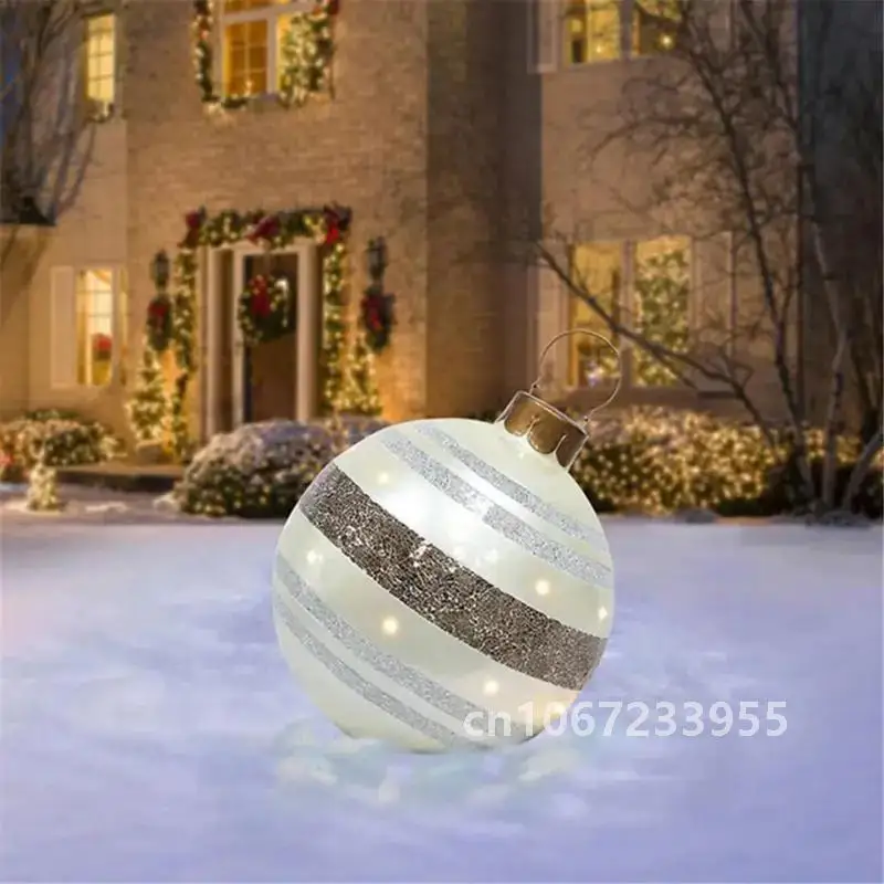 thumbnail image 1 of Bolas inflables de Navidad decoradas de 60 cm, bolas de Navidad, decoraciones para árboles de Navidad al aire libre, adornos inflables de ambiente, juguetes, 1 of 5