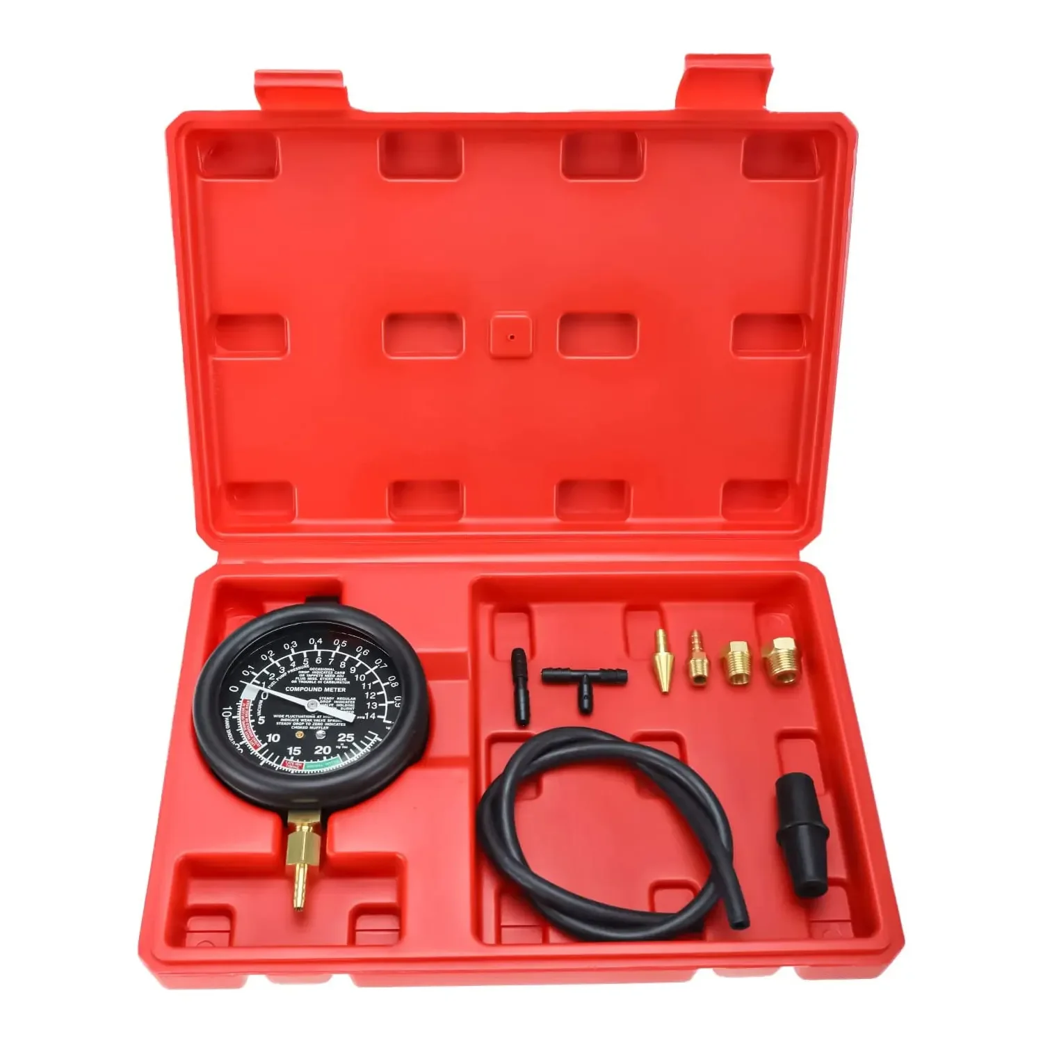 Vacuum Pump Kit Vacuum Pressure Gauge Car Vacuum and Fuel Pump Tester Leak Carburetor Pressure Diagnostics
