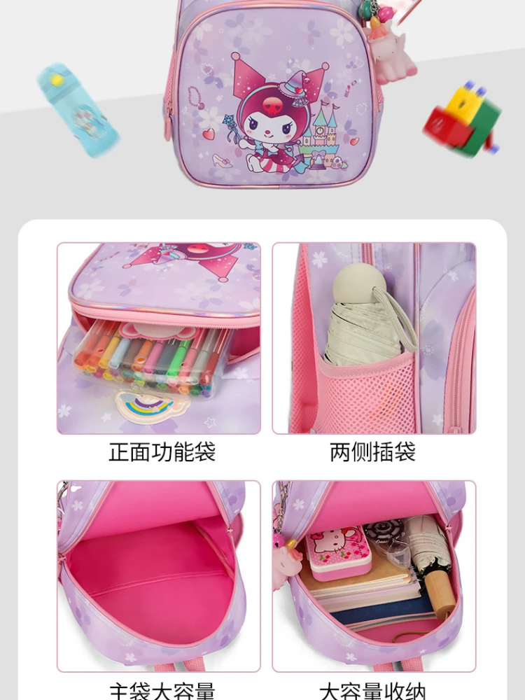 Hello Kitty 2024 New Girls School Bag Primary School Students Grades 1-6 Large Capacity Cute Children's Backpack Campus Backpack