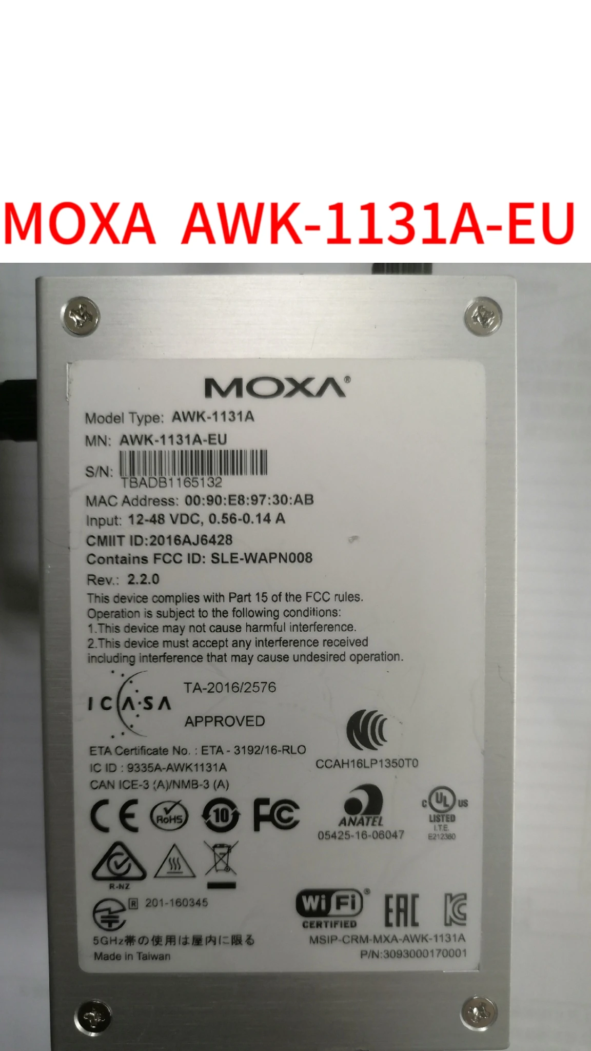 

Brand New MOXA AWK-1131A-EU