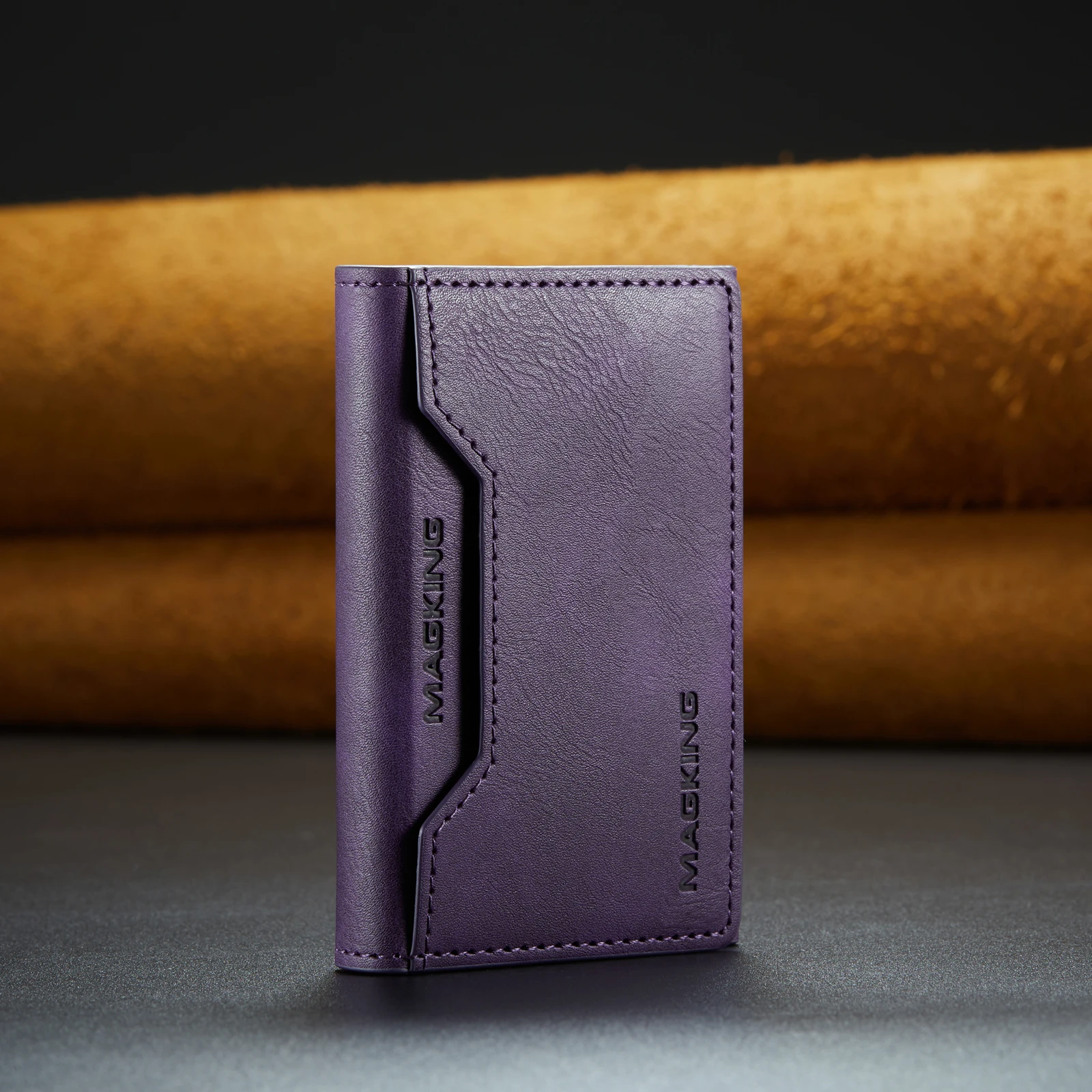 Leather Foldable Mini Wallet - Luxury Magnetic Coin & Cash Holder