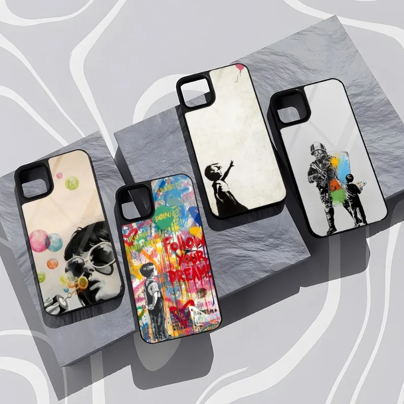 Street Art Banksy Custodia Per Telefono Graffiti Pc + Tpu Funda Per Samsung Galaxy S10 S30 S22 S20 S21 Plus Ultra Note Cover