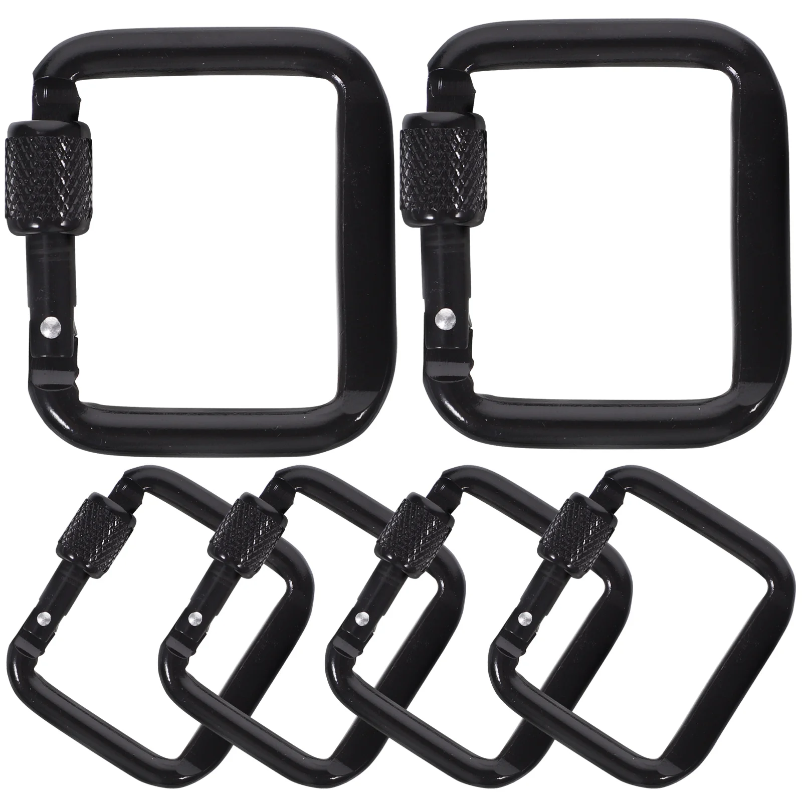 

6 Pcs Camping Button Aluminum Buckle Carabiner for Outdoor Metal Keychain Hook up Climbing Mouth-shaped Heavy Duty